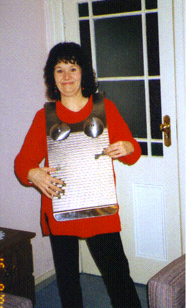 Margot and her ruboard at home 1999